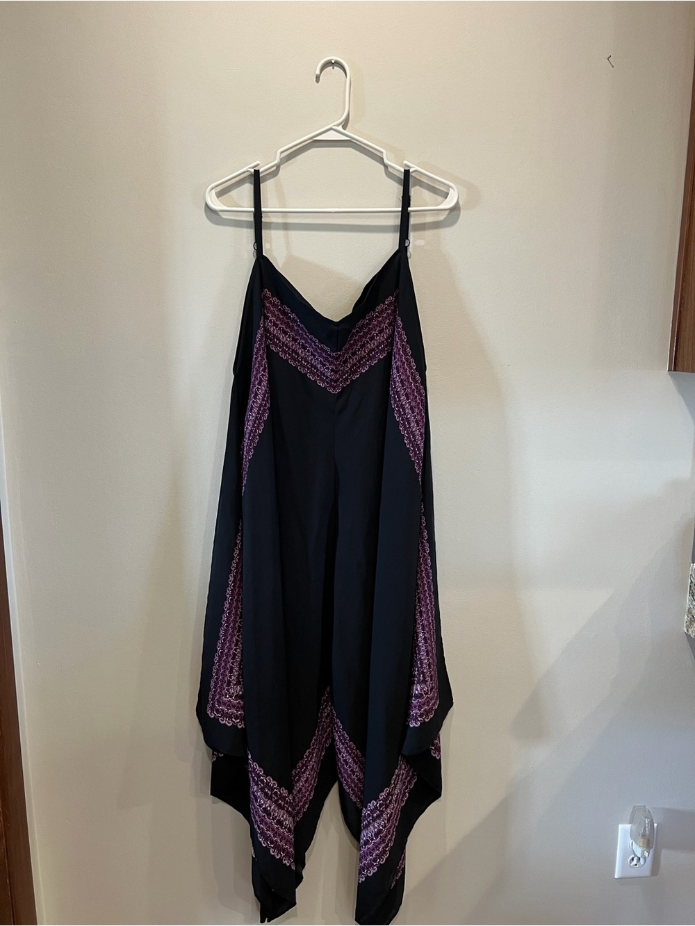 INC International Concepts Black Dress with Purple Lace Panels